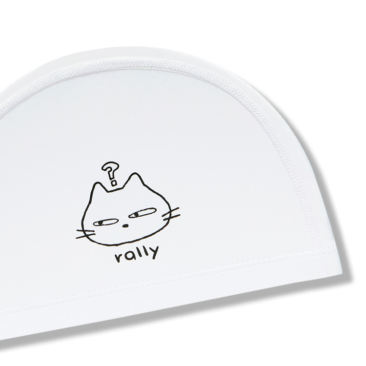 RALLY Kids Cats PU Coated Swim Cap White [PRKC920 (WHT) ] 디테일