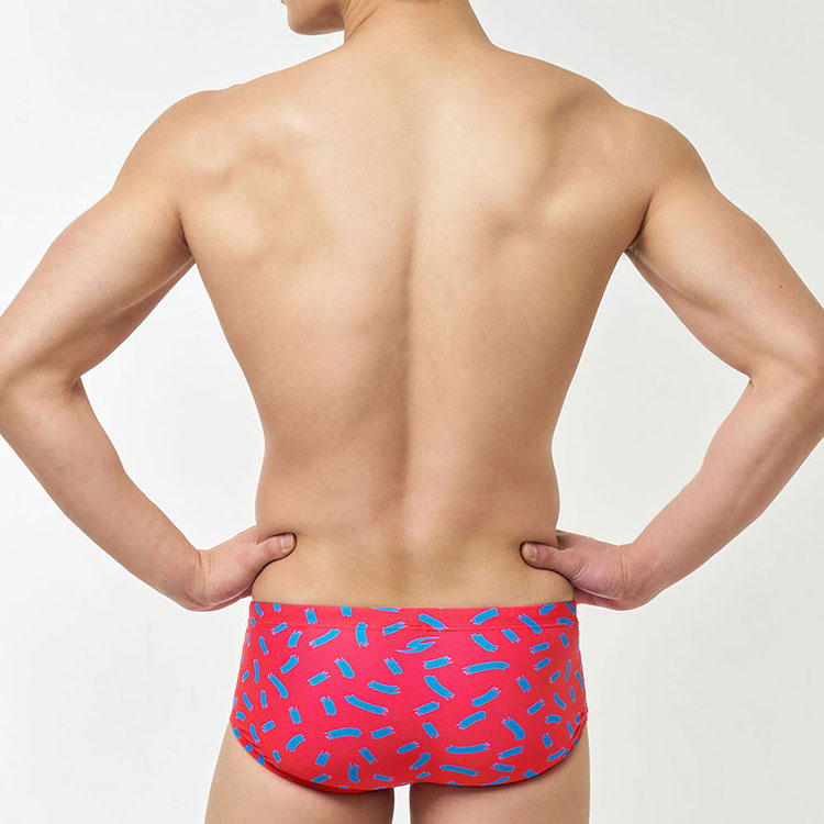 SENTI Men's Confetti Short Square Swimsuit Red [MSP-25416] 디테일