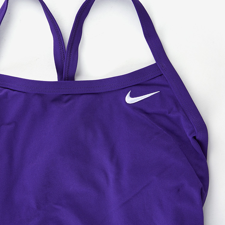 NIKE SWIM Women's Answer Solid Racer Back Swimsuit Coat Purple [NESSA017-536 Embroidery Logo ] 디테일