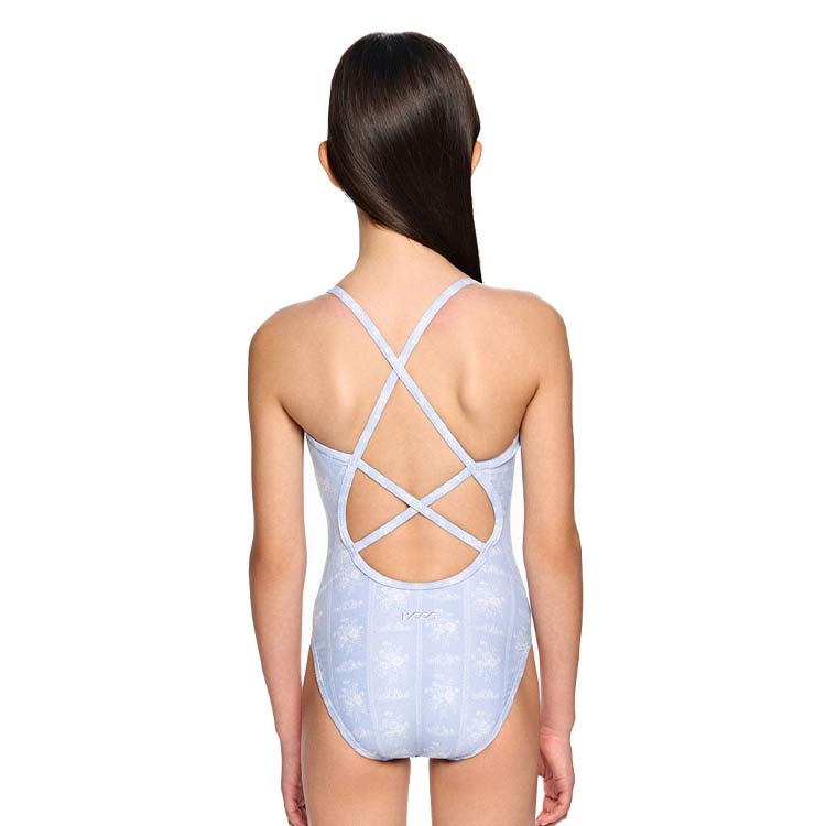 HOOG Kids Rococo Ribbon Cross X-Back Swimsuit Pastel Marine [GXA421 Girls Swimsuit ] 디테일