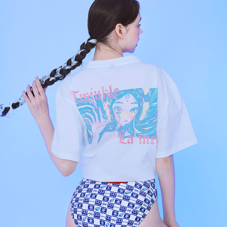 KITSCH PITCH レディース Siren オーバーサイズTシャツ オフホワイト [KF2LTS003 ビーチウェア] 디테일