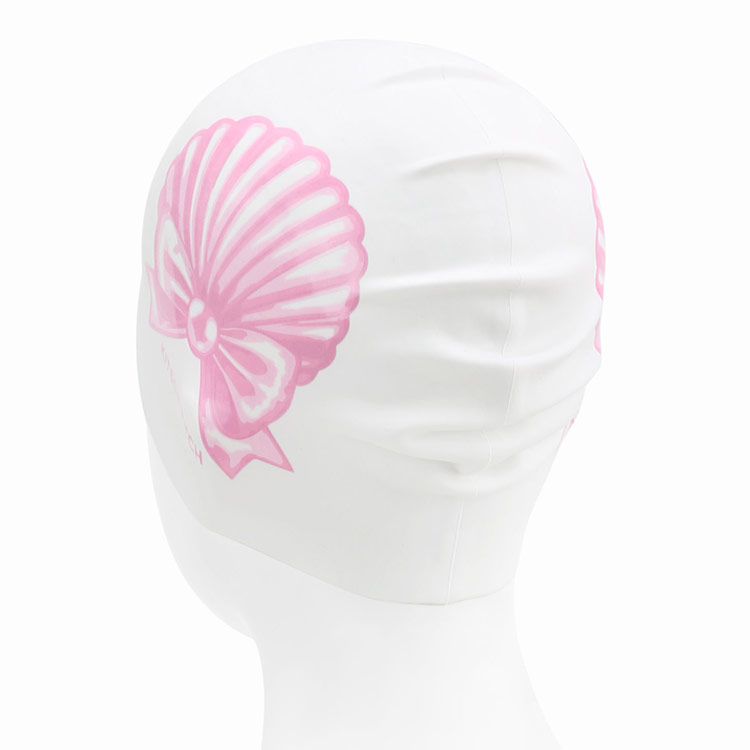 KITSCH PITCH Pearl Ribbon Shell Silicone Swim Cap Pink [KF2USC002] 디테일