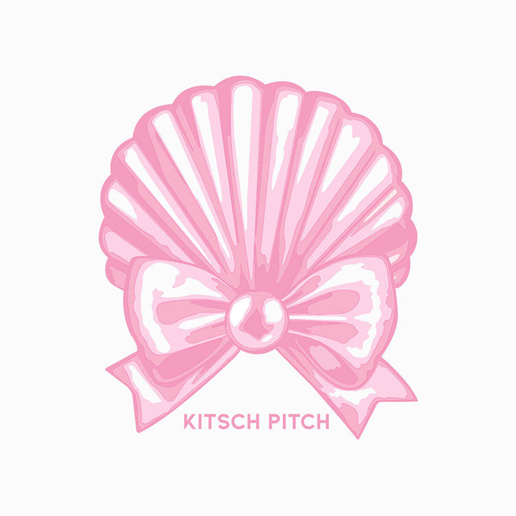 KITSCH PITCH Pearl Ribbon Shell Silicone Swim Cap Pink [KF2USC002] 디테일