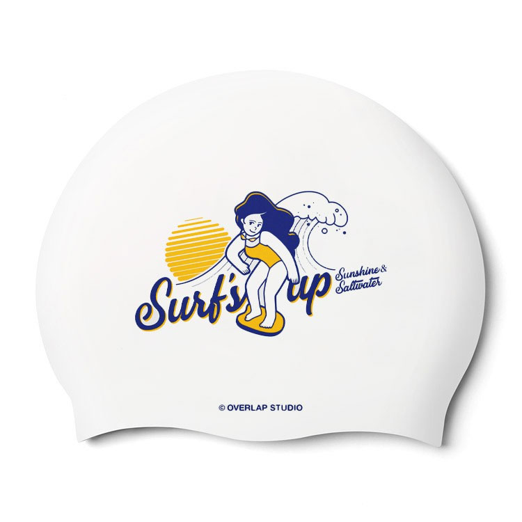 Surfs' Up シリコン スイムキャップ ホワイト
