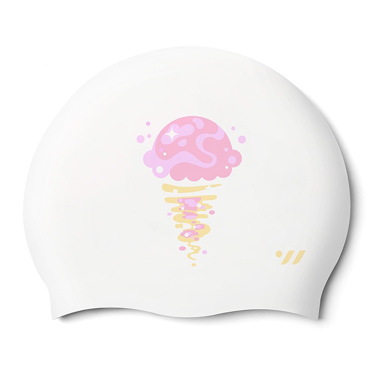 SWAVE Sunset Soft Cone シリコン スイムキャップ ホワイト [SF1USC012 水泳帽] 상품컷