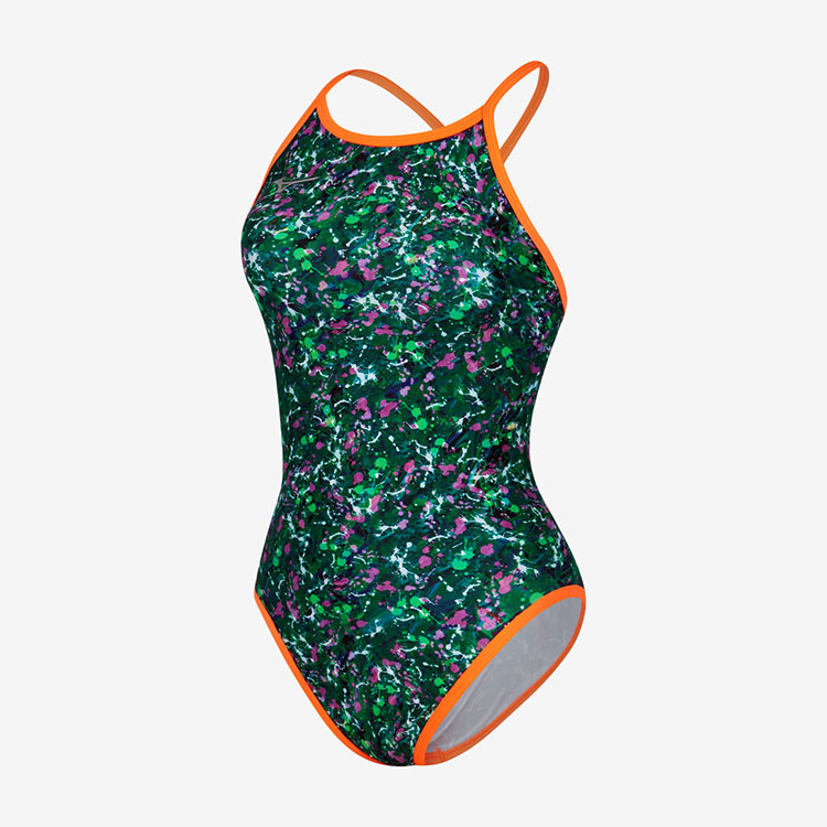 MIZUNO レディース Exersuit Rikako Paris Art Strokeバック水着 グリーン [N2MAB26835 トレーニング] 상품컷