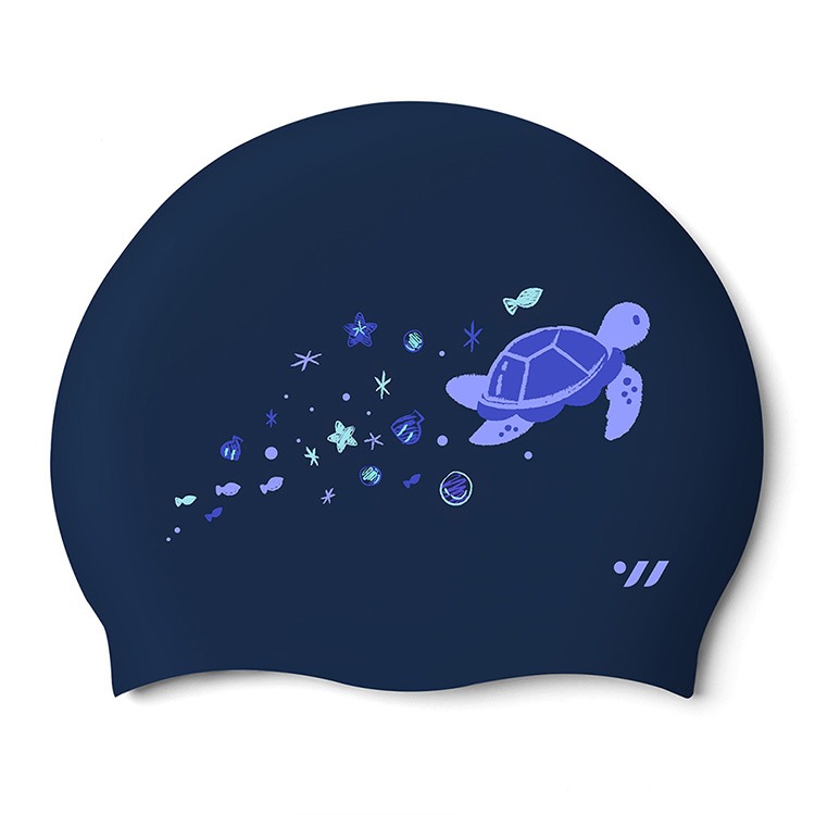 SWAVE Dreaming Turtle シリコン スイムキャップ ネイビー [SF1USC007 水泳帽] 상품컷