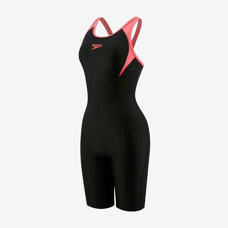 SPEEDO レディース Racerバックハーフスーツ水着 スリーブレス オレンジ アジアフィット [8-1295617926 トレーニング水着] 상품컷