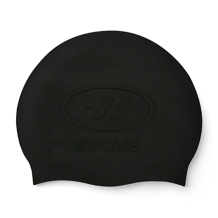 SWAVE Emboss シリコン スイムキャップ ブラック [SW-ECS014 (BLK) 水泳帽] 상품컷