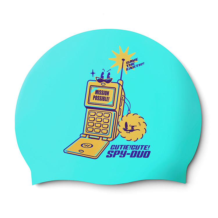 SWAVE Y2K Spy Duo シリコン スイムキャップ ブルー [SW-CS109 (BLU) 水泳帽]