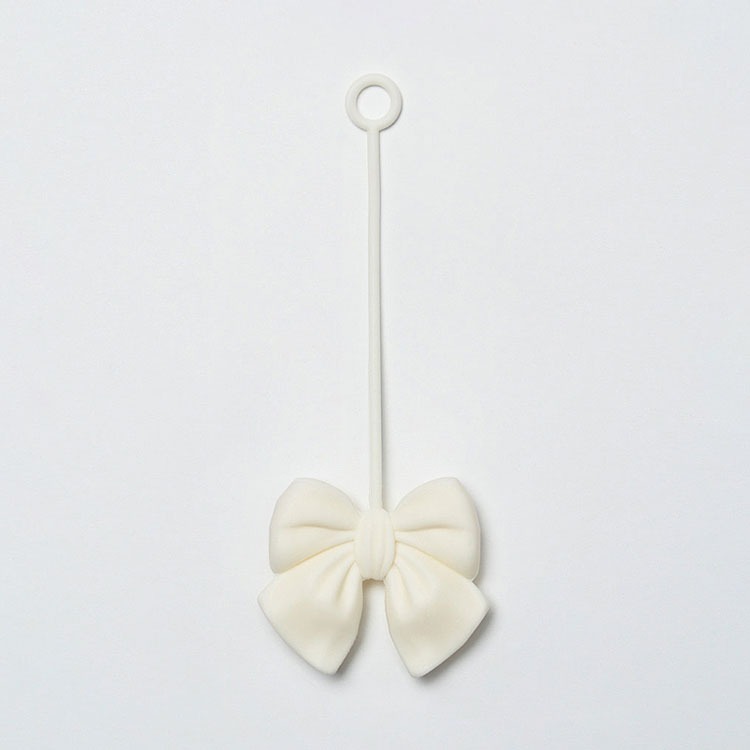 HOOG Ribbon Charm キーホルダー バターホワイト [HKR032] 상품컷