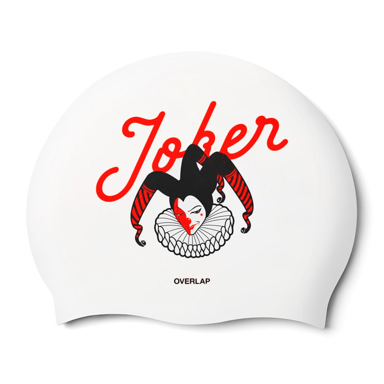 OVERLAP Joker Face シリコン スイムキャップ ホワイト [OLSC036 (WHT) 水泳帽] 상품컷