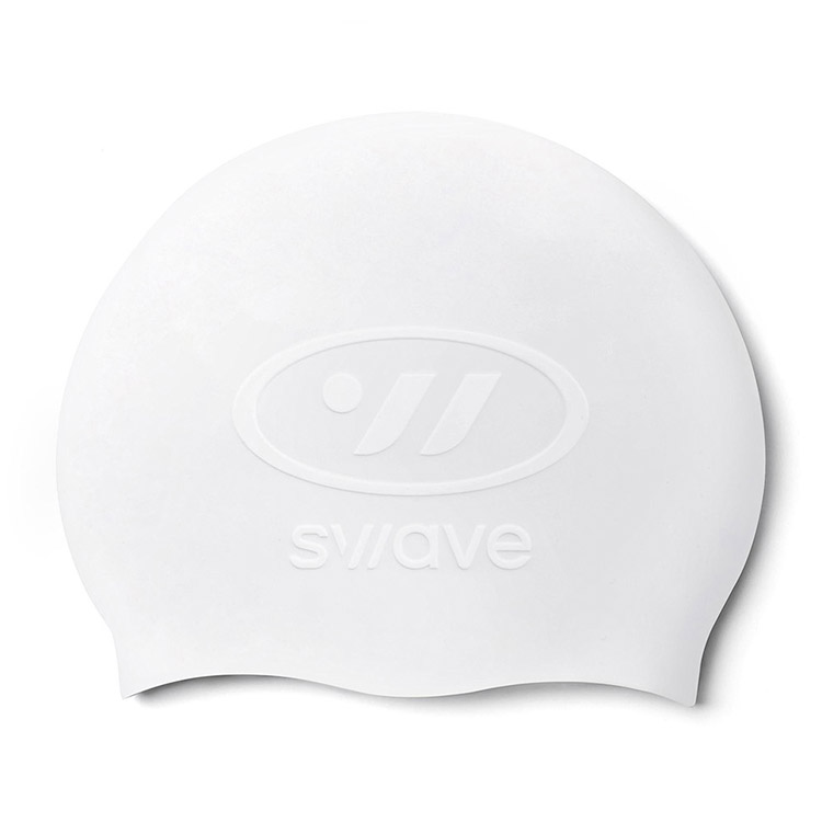 SWAVE Emboss シリコン スイムキャップ ホワイト [SW-ECS001 (WHT) 水泳帽] 상품컷