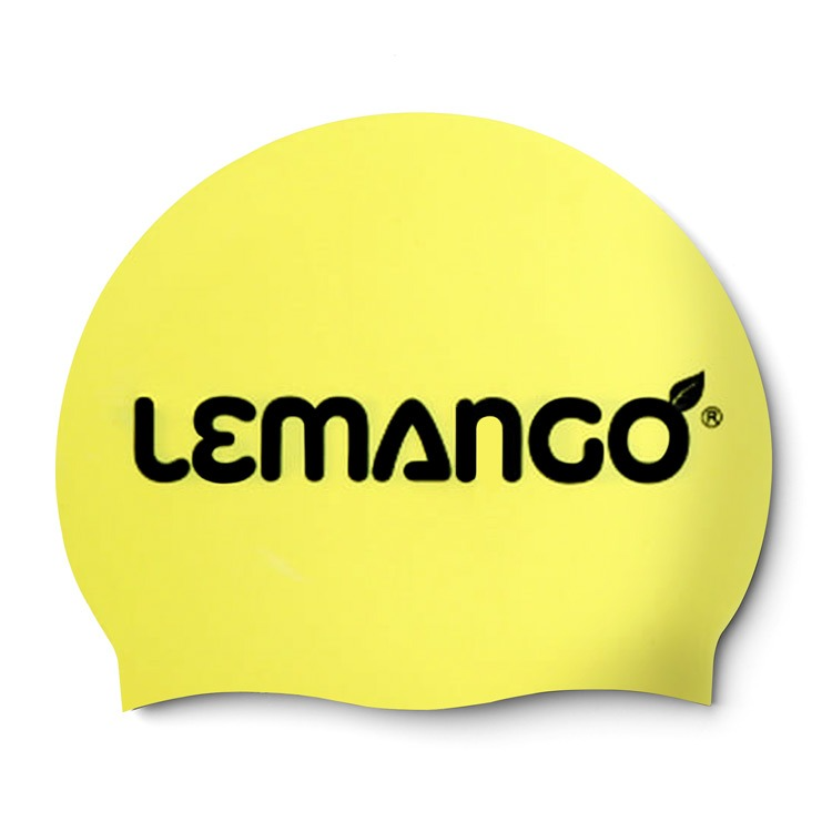 LEMANGO Typo Logo シリコンキャップ 水泳帽 レモン [LGNSC61002116] 상품컷