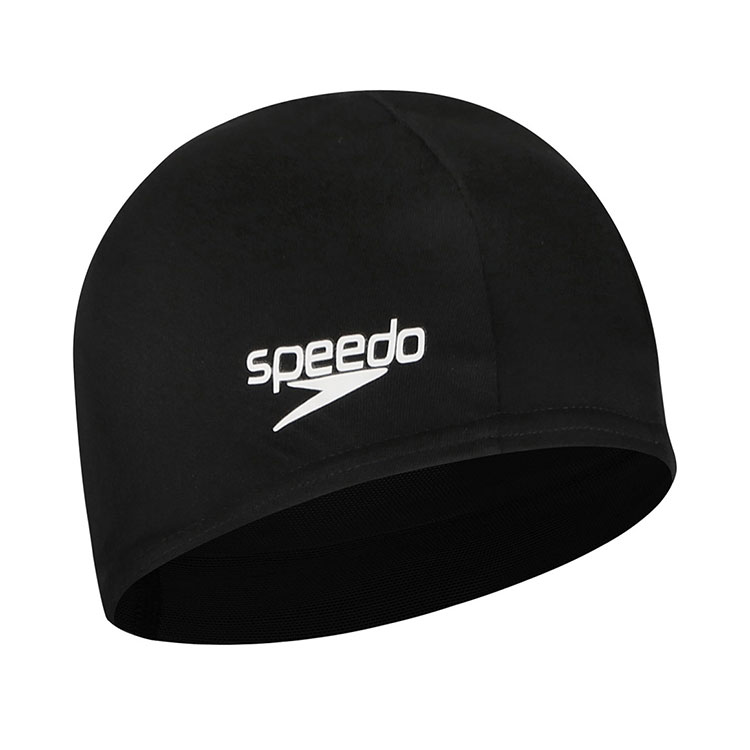 SPEEDO キッズ Solid ポリエステル スイムキャップ ブラック [8-710110001 水泳帽] 상품컷