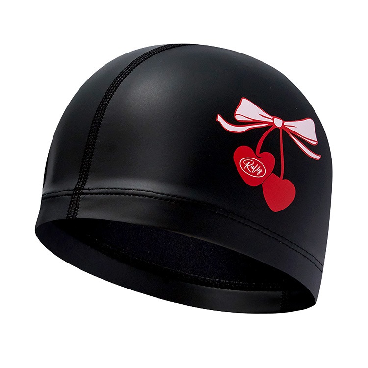 RALLY Cherry PUコーティング スイムキャップ ブラック [ PRUC913 (BLK)  水泳帽]