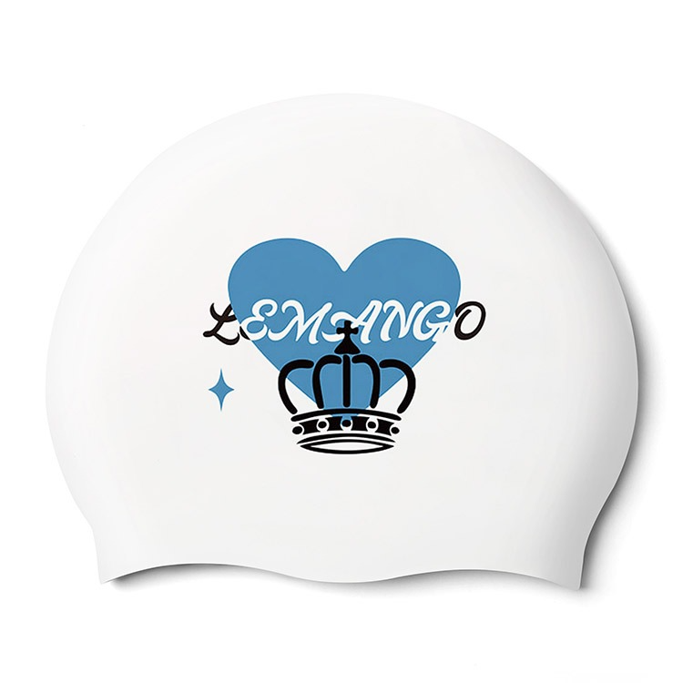 LEMANGO Heart crown シリコン スイムキャップ ホワイト [LGNSC61004184 水泳帽] 상품컷