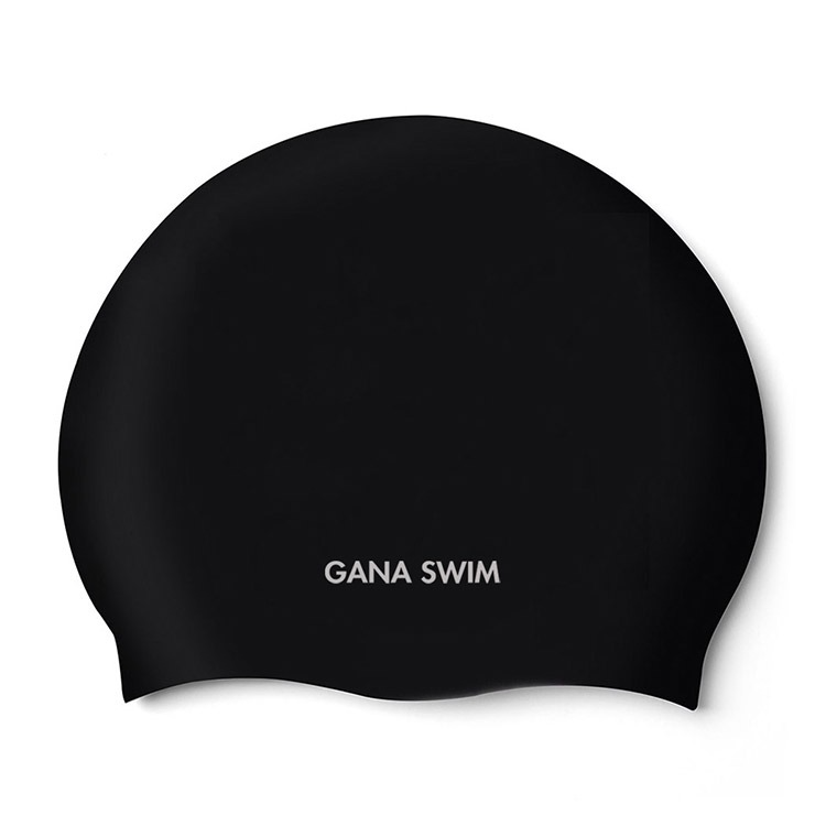 GANA SWIM Plain シリコン スイムキャップ ブラック [GANASWIM Plain (BLK) 水泳帽] 상품컷