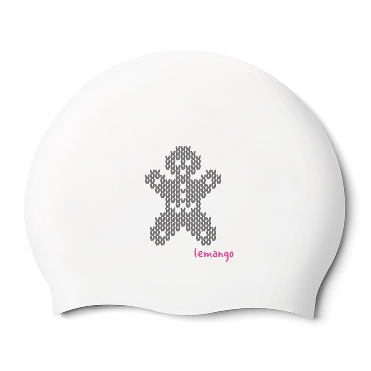 LEMANGO Gingerbread Man シリコン スイムキャップ ホワイト [LGNSC61004209 水泳帽] 상품컷