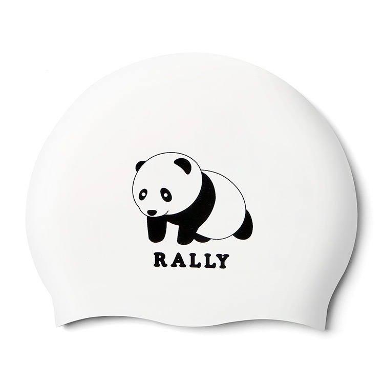 RALLY Panda シリコン スイムキャップ ブラック [PRUC906 (BLK) 水泳帽] 상품컷