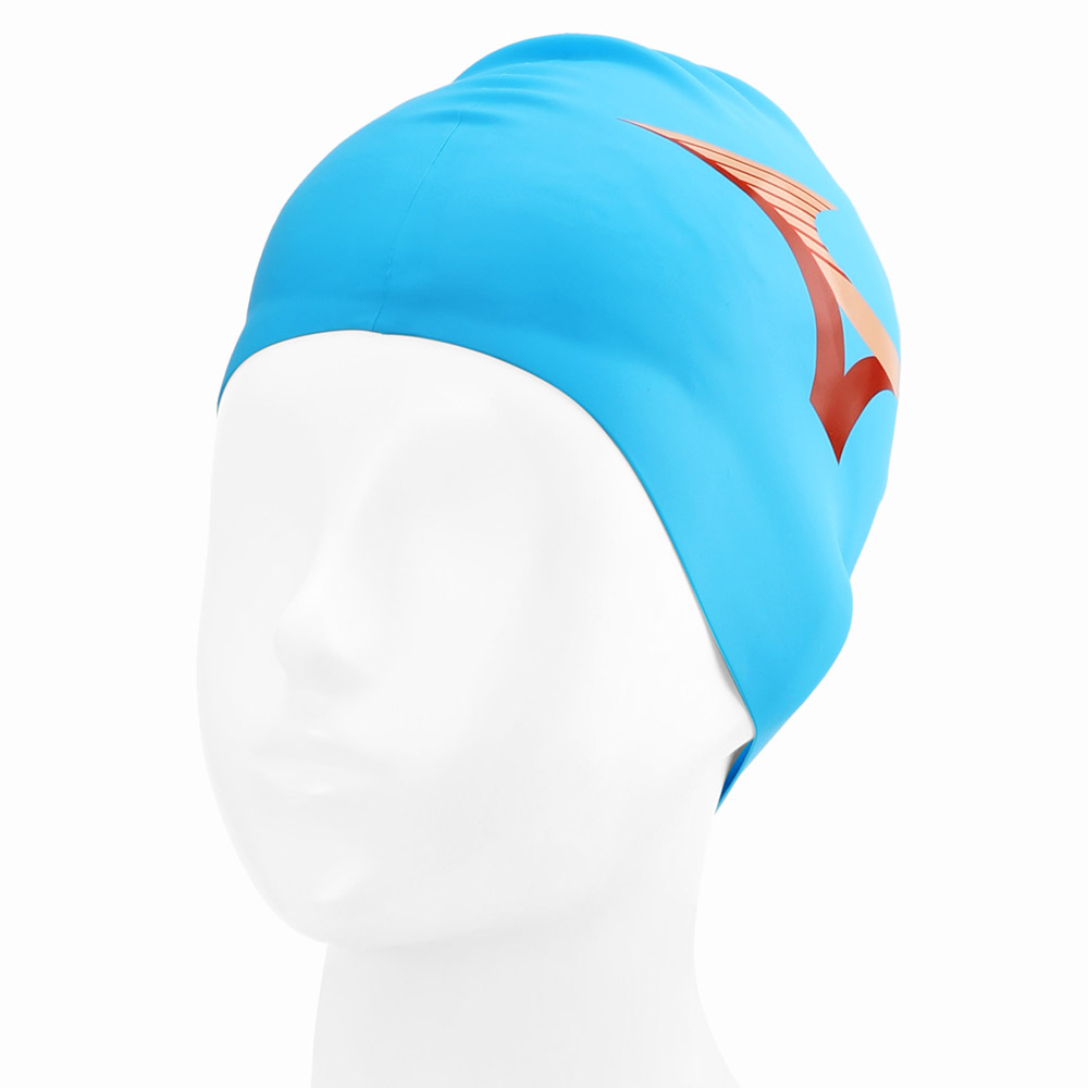 MIZUNO Two-Tone logo Silicone Swim Cap Turquoise [N2JWD04024] 디테일