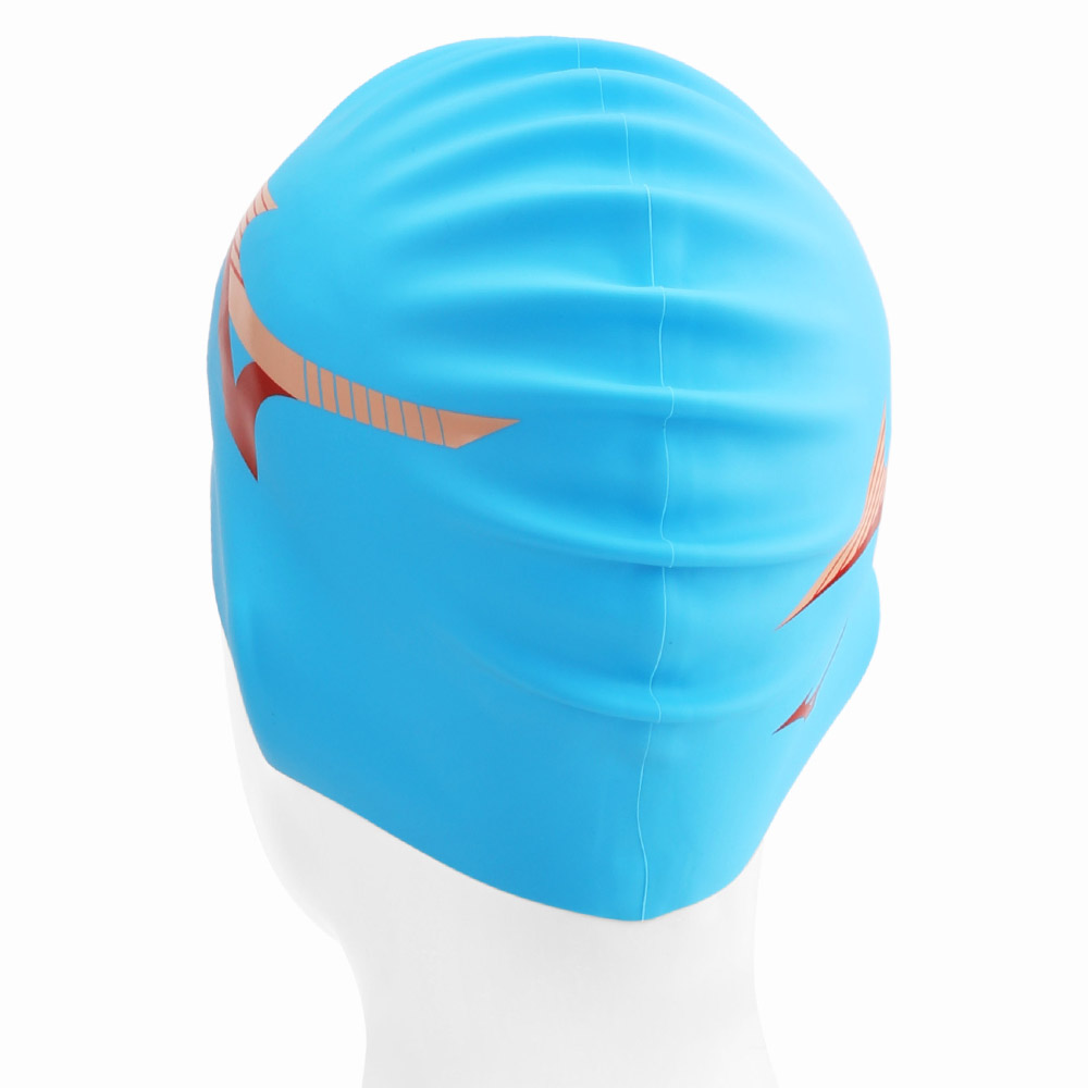 MIZUNO Two-Tone logo Silicone Swim Cap Turquoise [N2JWD04024] 디테일