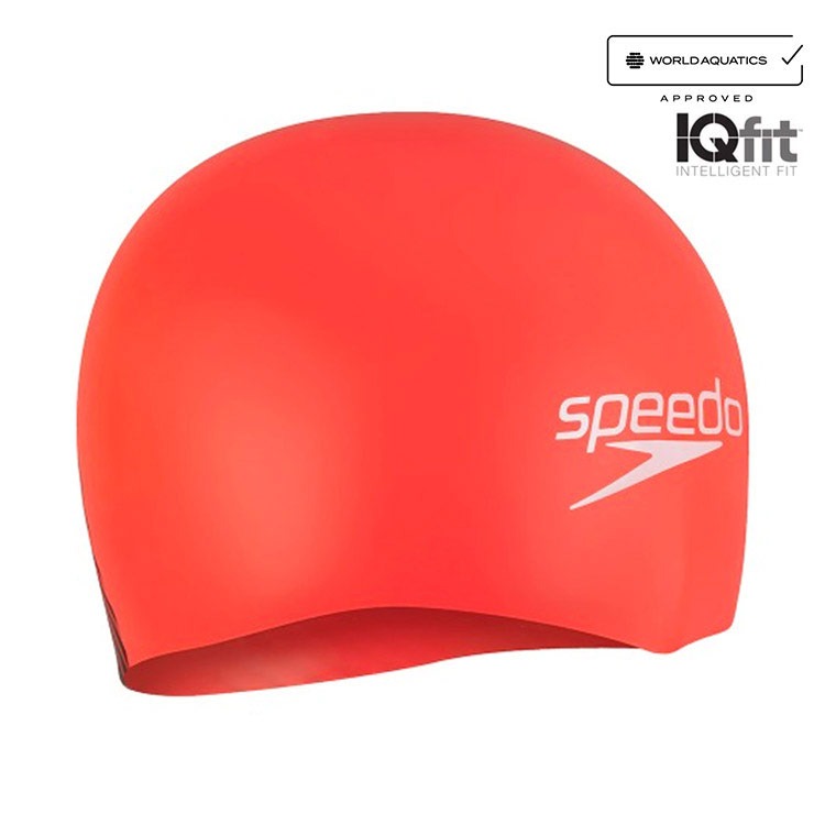 SPEEDO Fastskin Racing Silicone Swim Cap Red Black [8-0821617611 FINA Approved] 상품컷