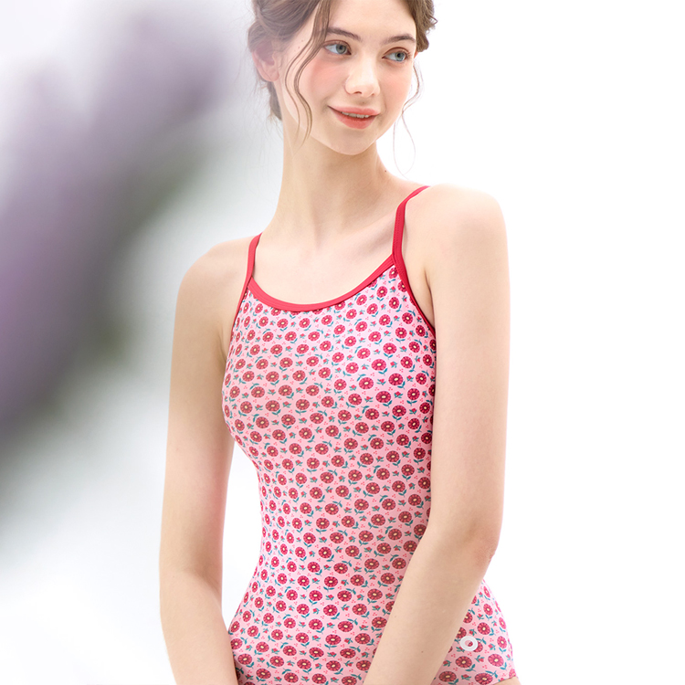 ADDIBLE Women's Flower Garden X-Back Swimsuit Pink Red [ASWRE039 ] 디테일