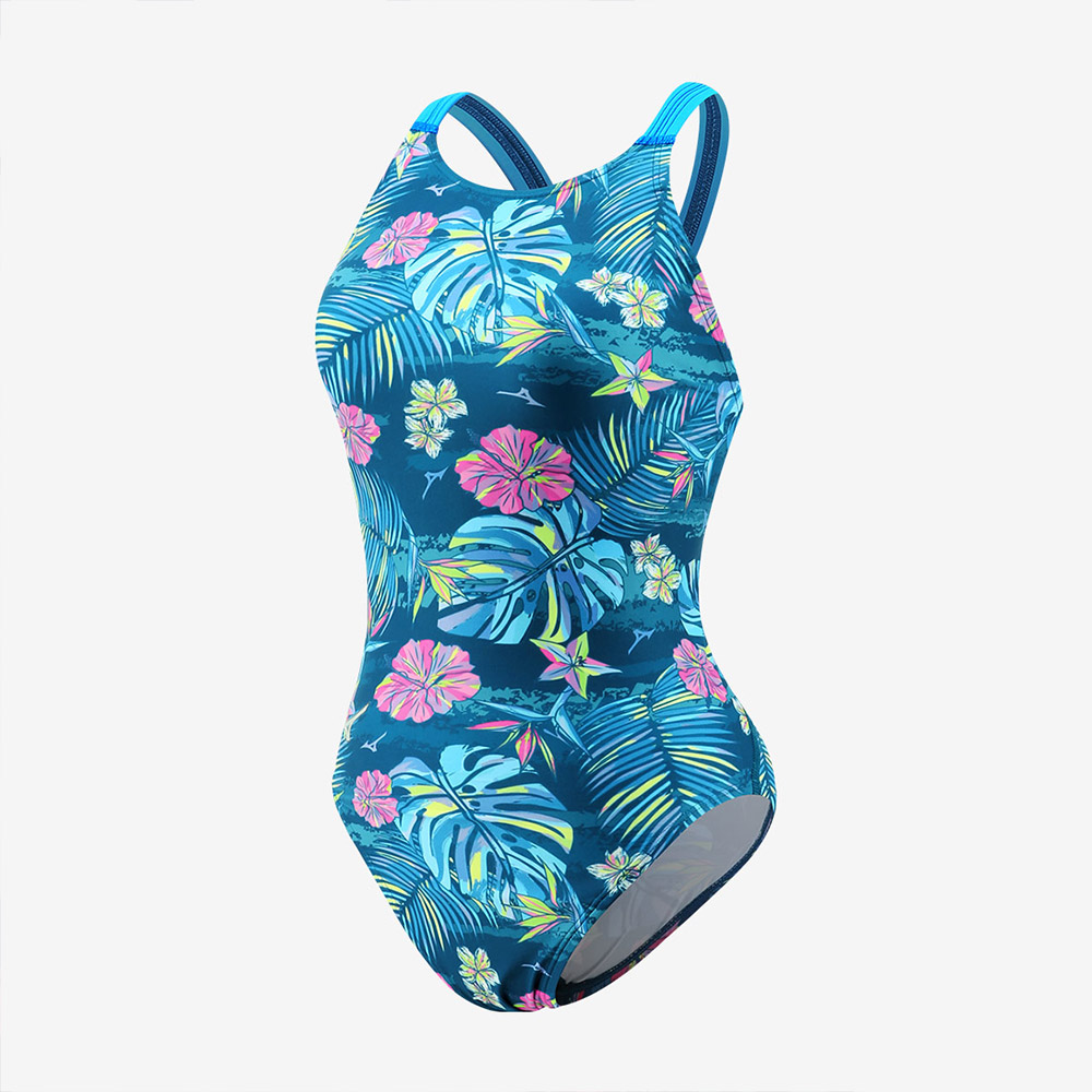 MIZUNO レディース Exersuit Plants Racerバック水着 タイトターコイズ [N2MAC78224 トレーニング] 상품컷
