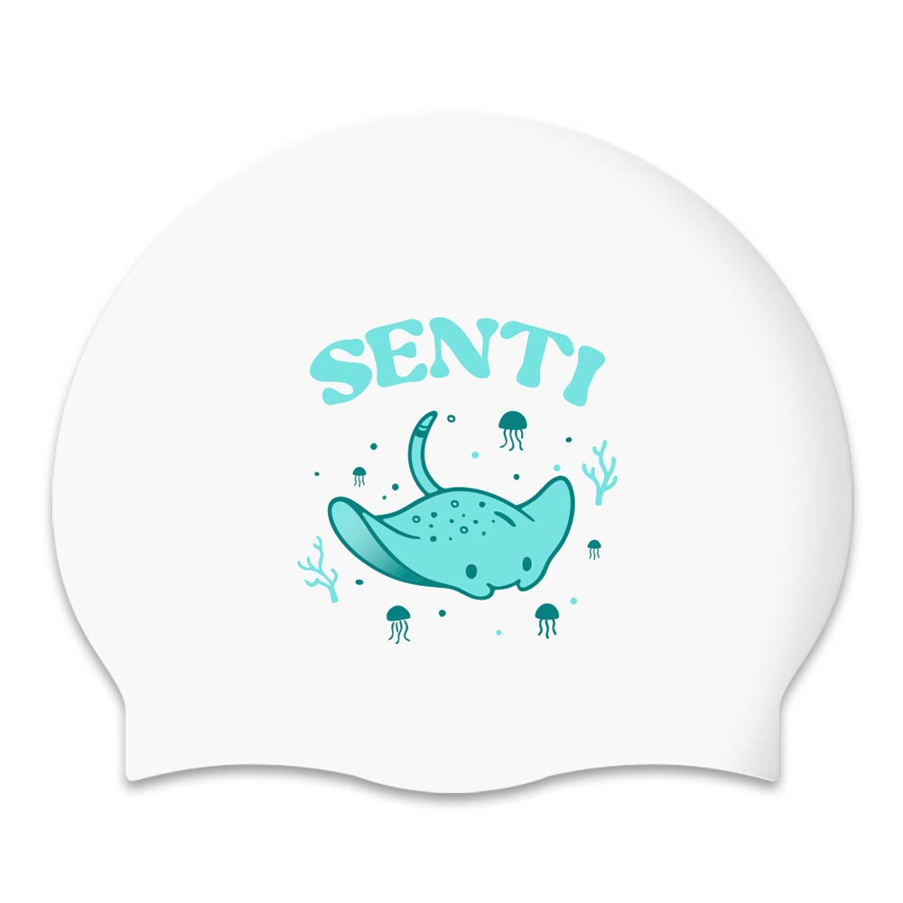 SENTI Rey Silicone Swim Cap White [SC-2526] 상품컷