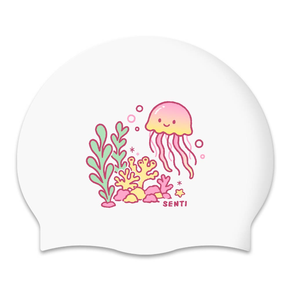 SENTI Jellyfish Silicone Swim Cap Pink [SC-2527] 상품컷