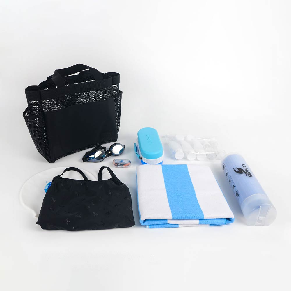SENTI Mesh Small Tote Bag Black [SB-101 Swim Bag] 디테일