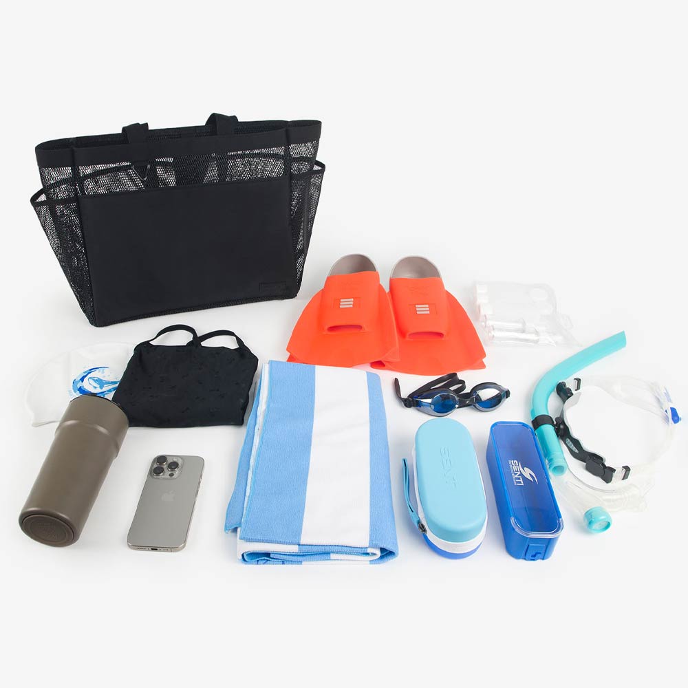 SENTI Mesh Big Tote Bag Black [SB-102 Swim Bag] 디테일
