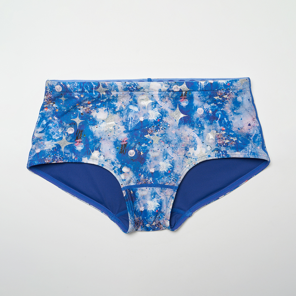 HOOG Emboss Slimfit Short Square Leg Swimsuit Ocean Blue [MFT992 Men's] 디테일