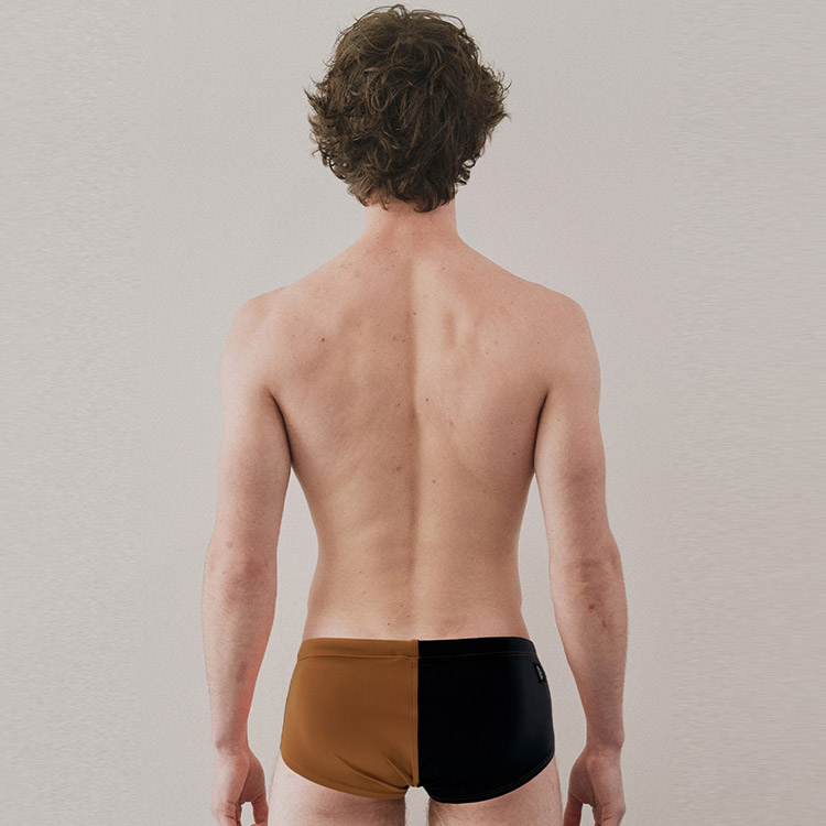 LEMANGO Demian Short Square Leg Swimsuit Amber Brown [LSMBR16374543 Men's] 디테일
