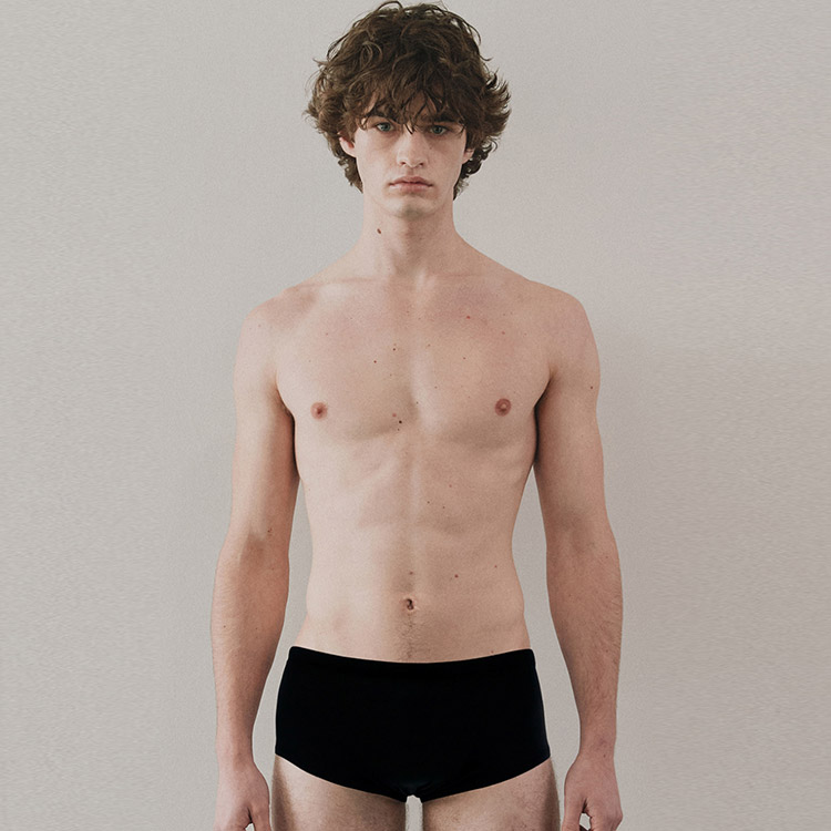 LEMANGO Demian Short Square Leg Swimsuit Crow Black [LSMBR16374542 Men's]
