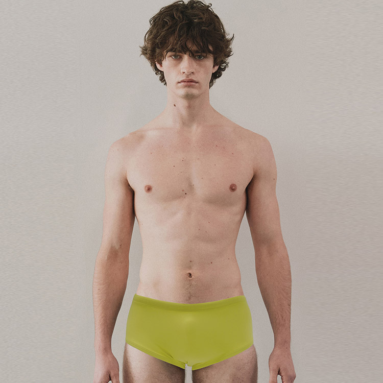 LEMANGO Demian Short Square Leg Swimsuit Olive Green [LSMBR16374540 Men's]