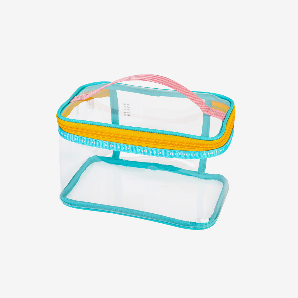 BLANC BLACK Color Pop Vivid Square Transparent Pouch Blue [P330(VBL) Travel Pouch] 상품컷
