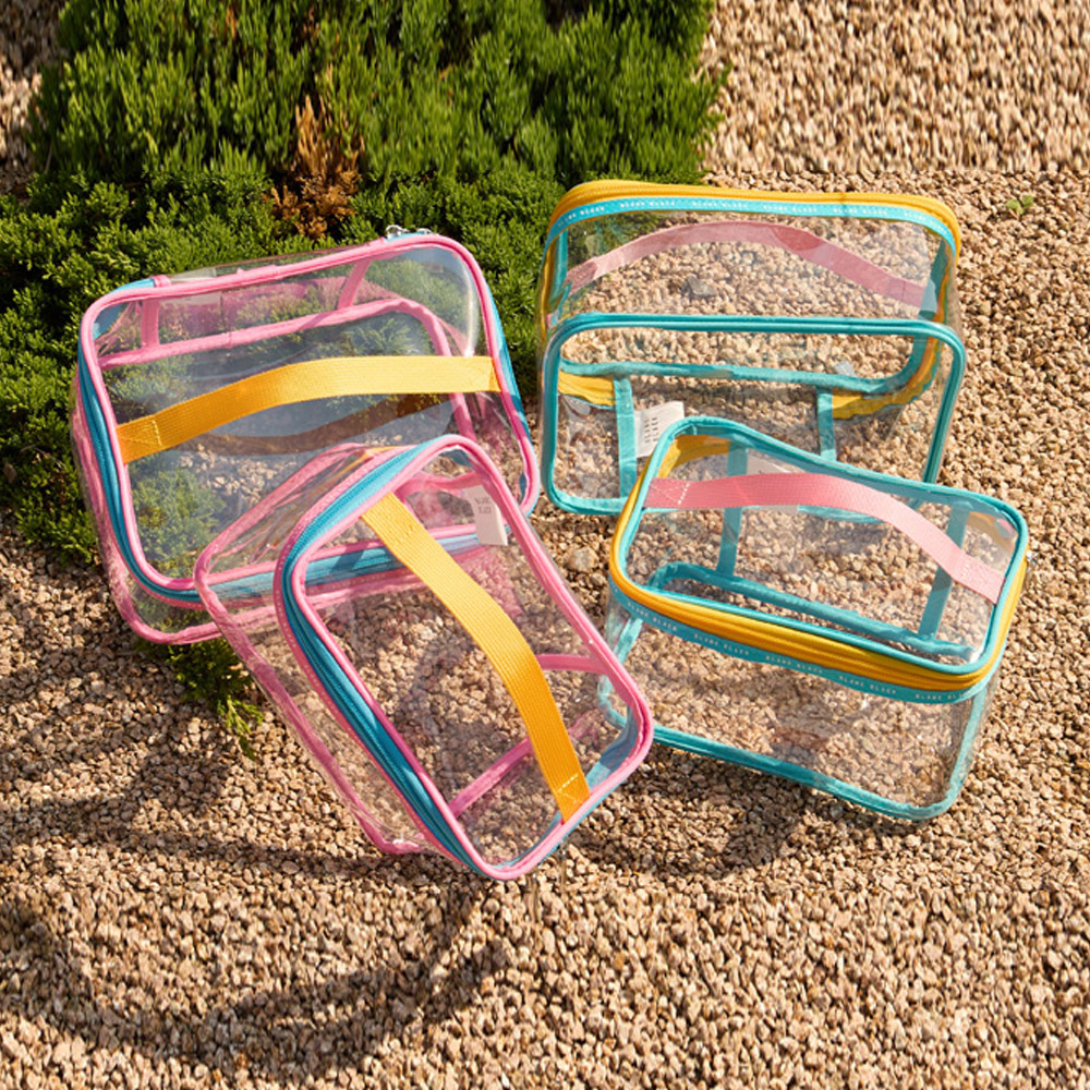 BLANC BLACK Color Pop Vivid Square Transparent Pouch Blue [P330(VBL) Travel Pouch] 디테일