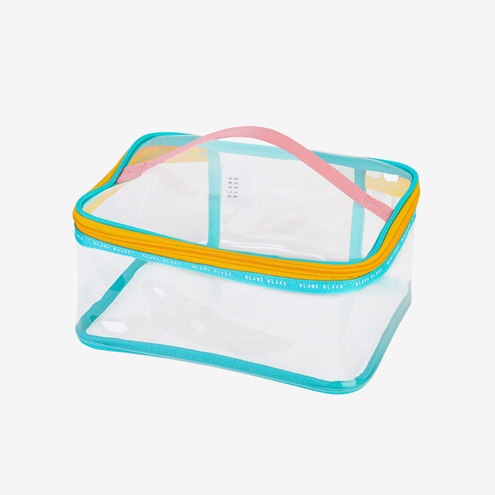 BLANC BLACK Color Pop Vivid Square Transparent Pouch Blue [P330(VBL) Travel Pouch] 디테일