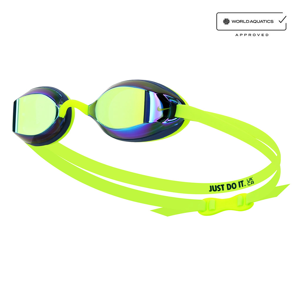 NIKE SWIM Legacy Comfort Mirrored Goggles Volt [NESSF132-737 World Aquatics Approved]
