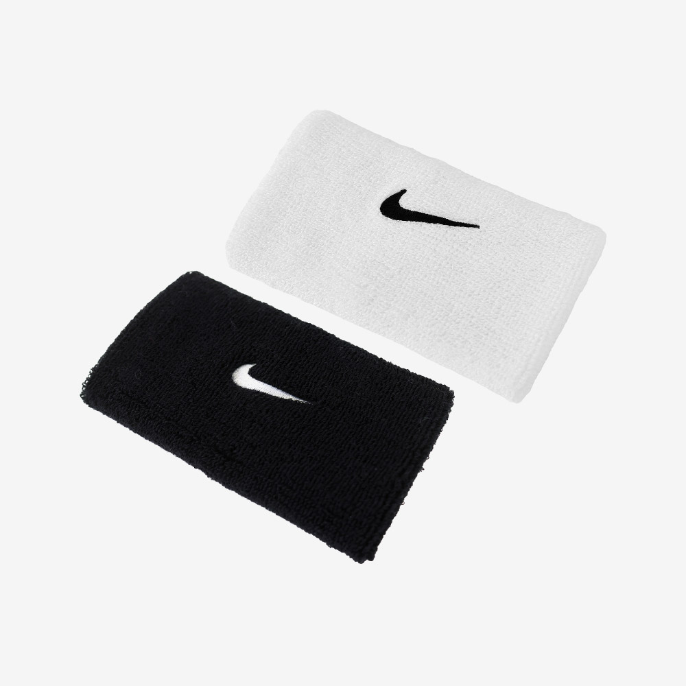NIKE Swoosh Classic Doublewide Wristband White Black [II5119-036]
