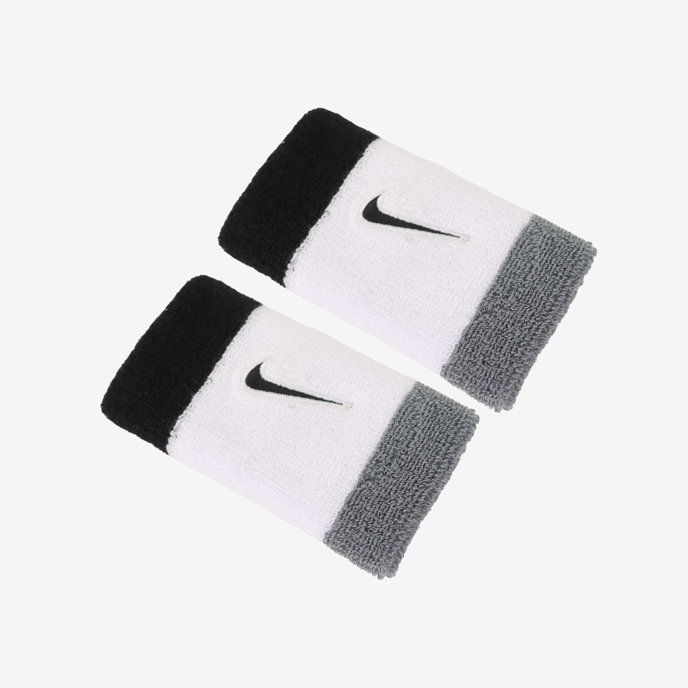 NIKE Swoosh Classic Doublewide Wristband Black White Gray [II5119-122]