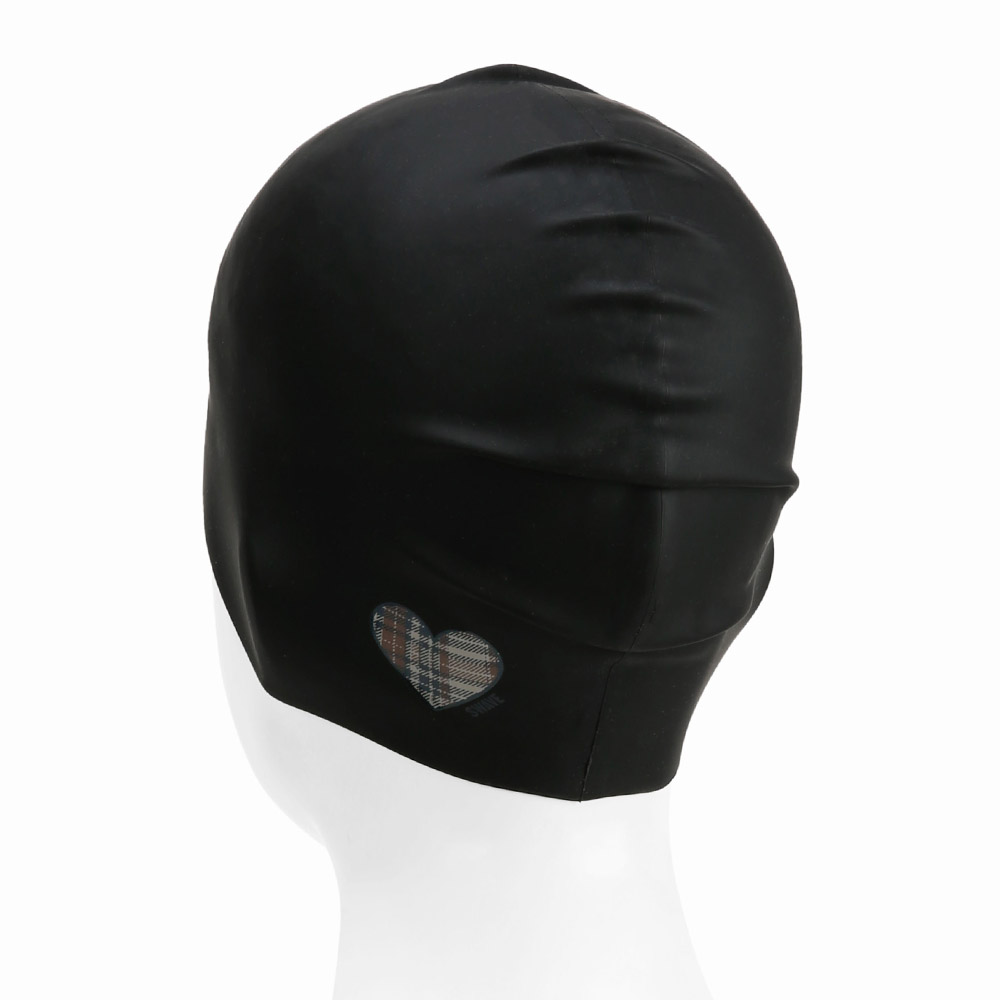 SWAVE Check Heart Silicone Swim Cap Black [SF3USC006] 디테일