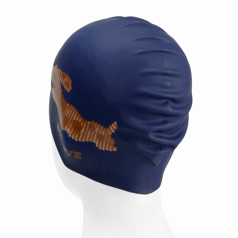 SWAVE Sausage Puppy Silicone Swim Cap Navy [SF3USC013] 디테일
