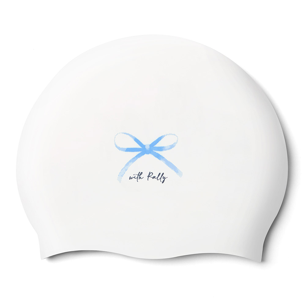 RALLY Color Ribbon Silicone Swim Cap Blue [QRUC301(BLU)]