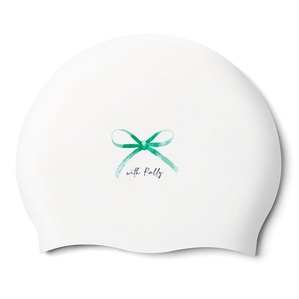 RALLY Color Ribbon Silicone Swim Cap Green [QRUC301(GRN)] 상품컷
