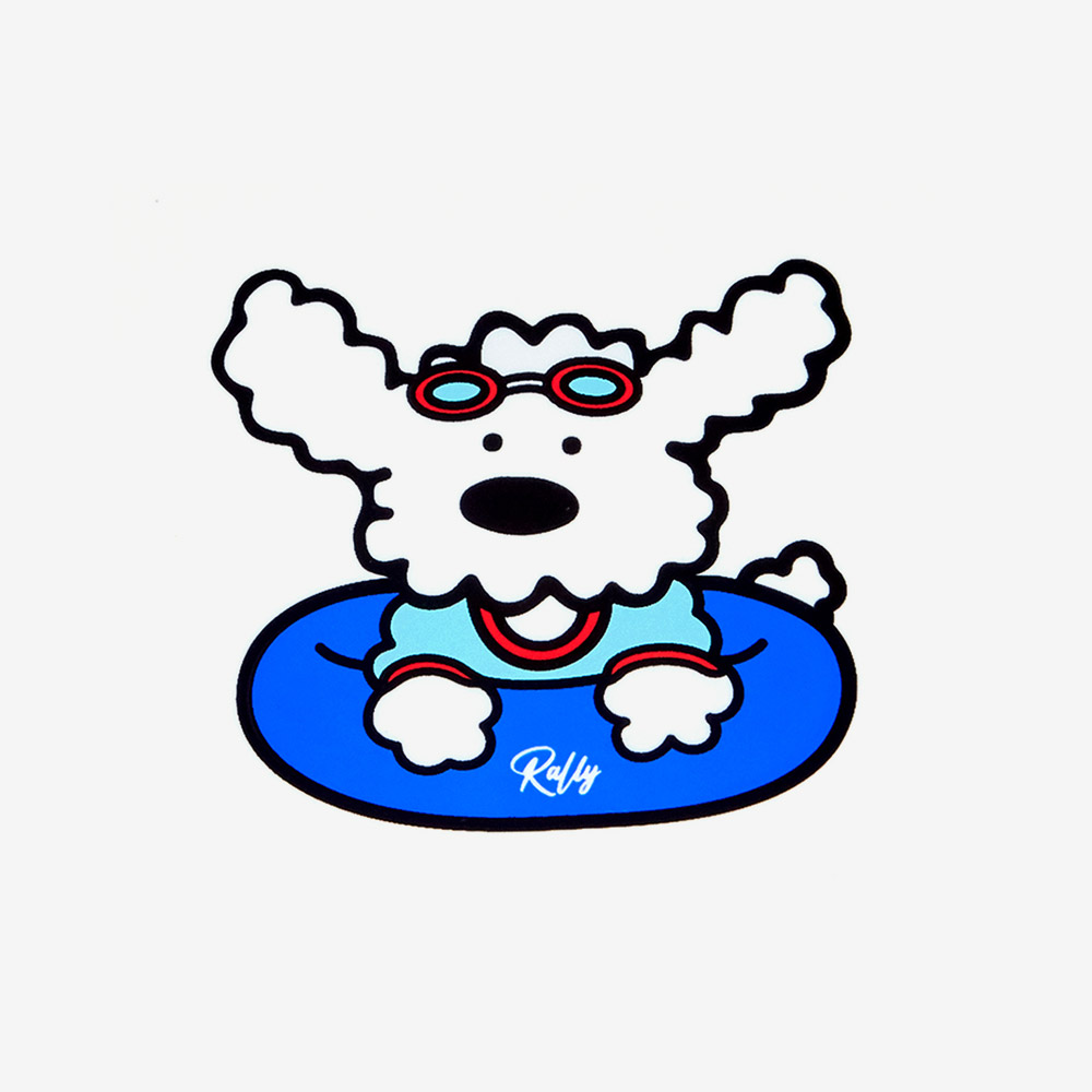 RALLY Puppy シリコン スイムキャップ ホワイト [QRUC302(WHT) 水泳帽] 디테일