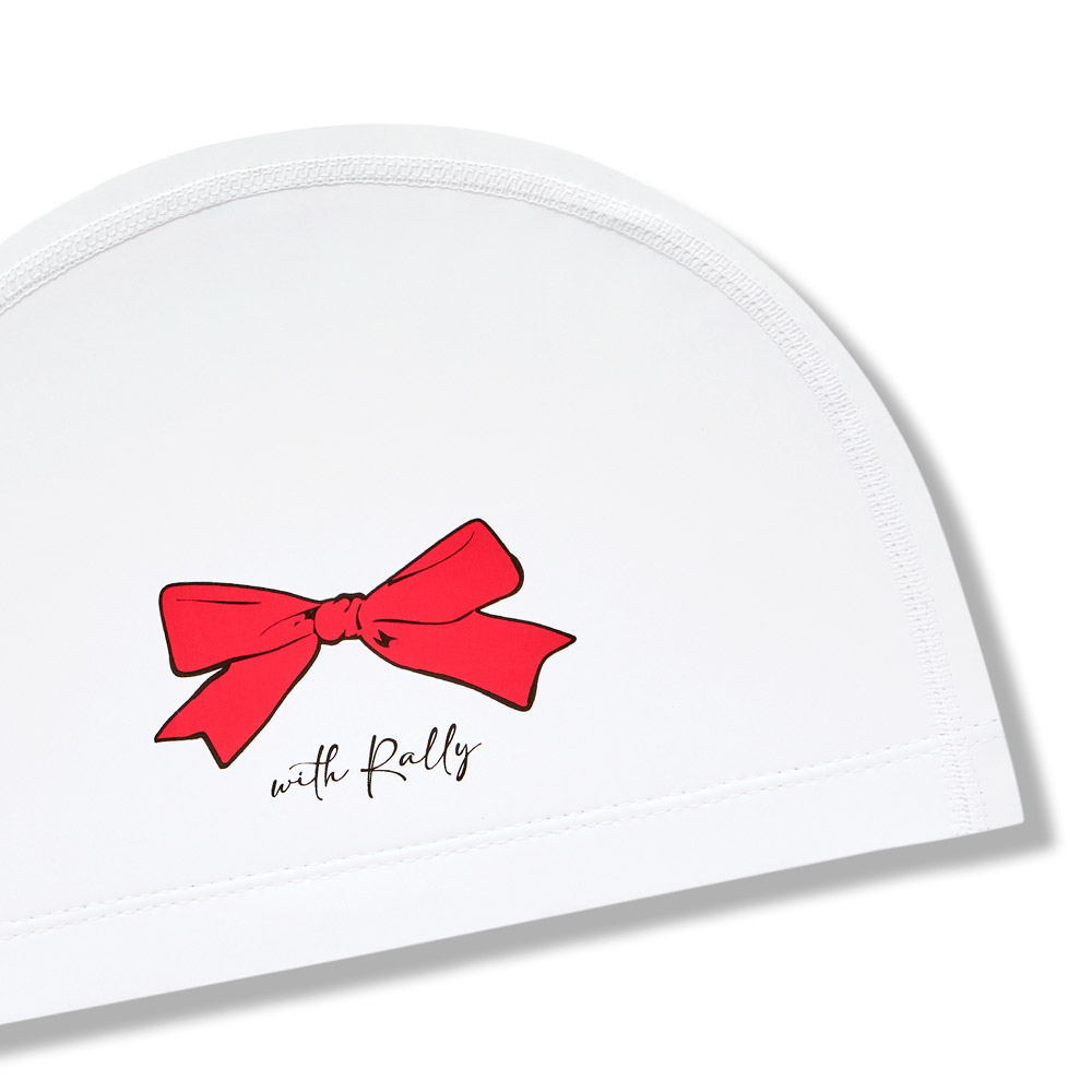 RALLY Strap Ribbon PU Coating Swim Cap Red [QRUC305(RED)] 디테일