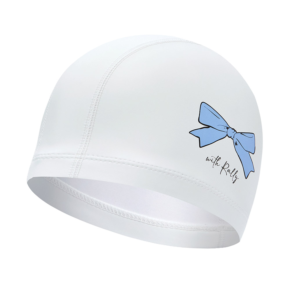 RALLY Strap Ribbon PU Coating Swim Cap Blue [QRUC305(BLU)]